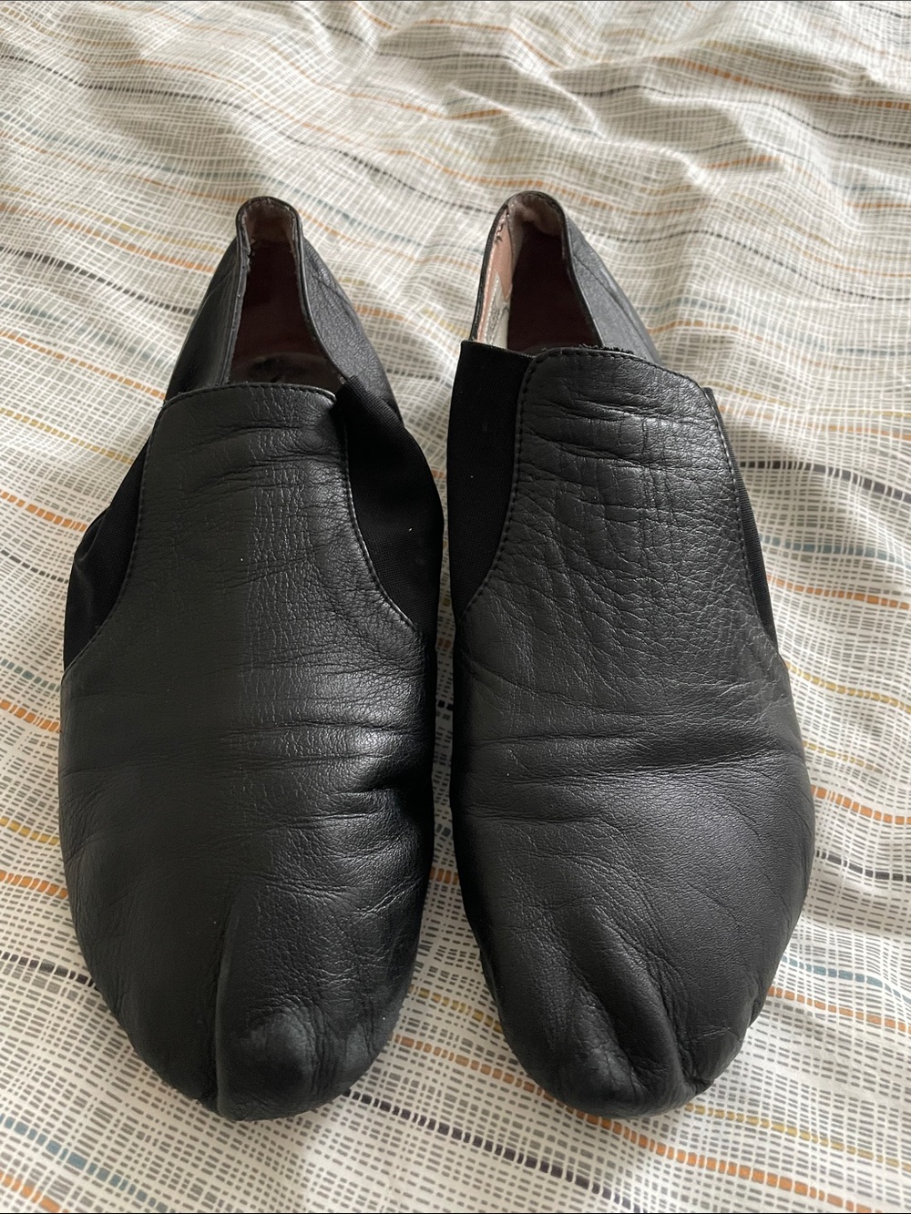 Bloch Black Leather Slip-On Loafers